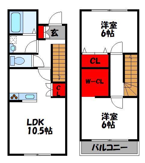 PREMIAGE TSUYAZAKIA棟(2LDK/1階)の間取り写真