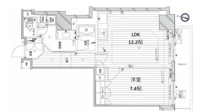 フィールA渋谷(1LDK/6階)の間取り写真