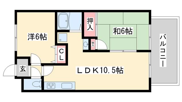 富士ハイツ(2LDK/2階)の間取り写真