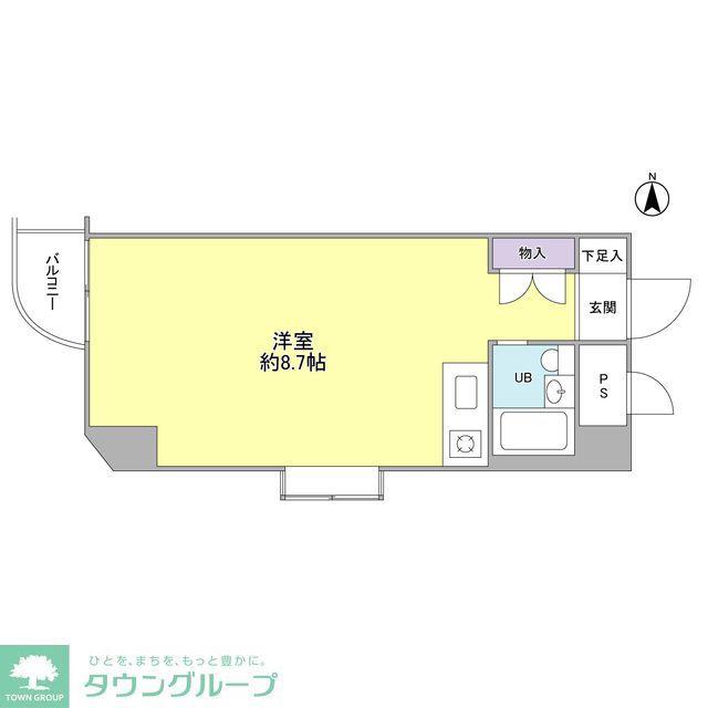 ツインリーフ国分寺(ワンルーム/2階)の間取り写真