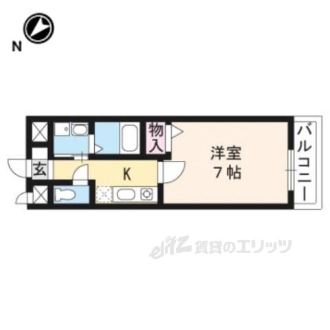 アライブキノ(1K/2階)の間取り写真