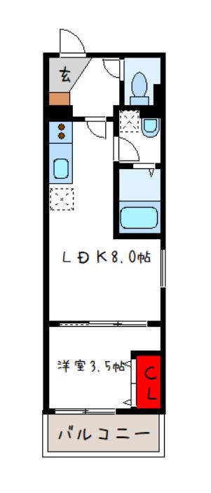 D PORTA ADORABLE(1LDK/2階)の間取り写真