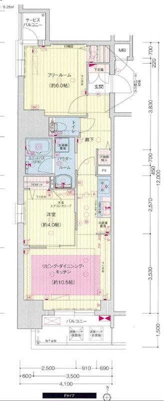 プレサンスTHE久屋大通レジェンド(2LDK/7階)の間取り写真