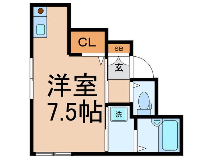 サテライト(ワンルーム/2階)の間取り写真