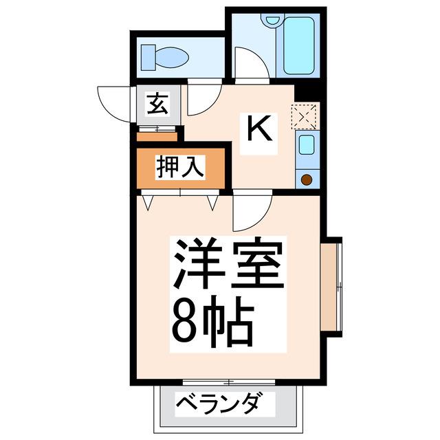 ヴィルグラス(1K/3階)の間取り写真