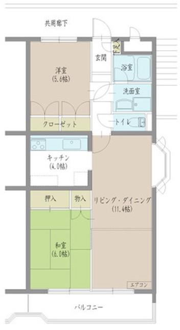 Mハイツ(2LDK/2階)の間取り写真