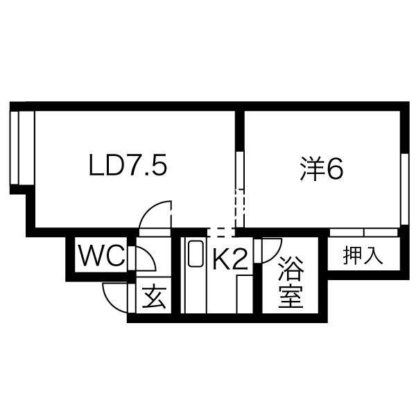 マーチハウス(1LDK/2階)の間取り写真