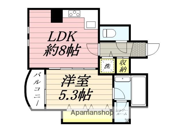 ZEUS桜川プレミアム(1LDK/2階)の間取り写真