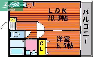 ロワジールII(1LDK/1階)の間取り写真
