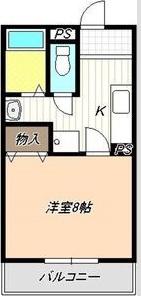 ライフステージ正徳(1K/2階)の間取り写真