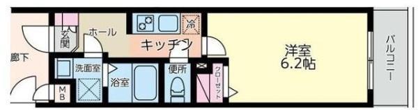 PINKY(1K/7階)の間取り写真