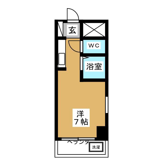 メゾン金山(ワンルーム/1階)の間取り写真
