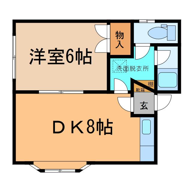 ハイムドマーニI.II(1DK/2階)の間取り写真