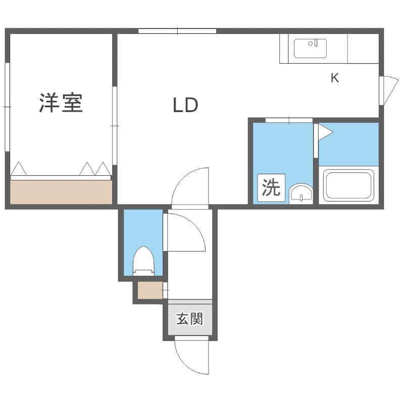 PRIME南7条(1LDK/3階)の間取り写真