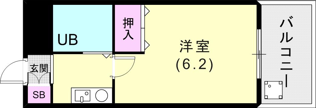 マンエイマンション(1K/2階)の間取り写真