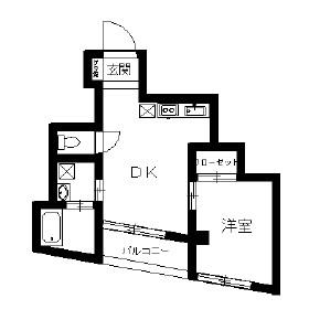 SKマンション(1DK/2階)の間取り写真