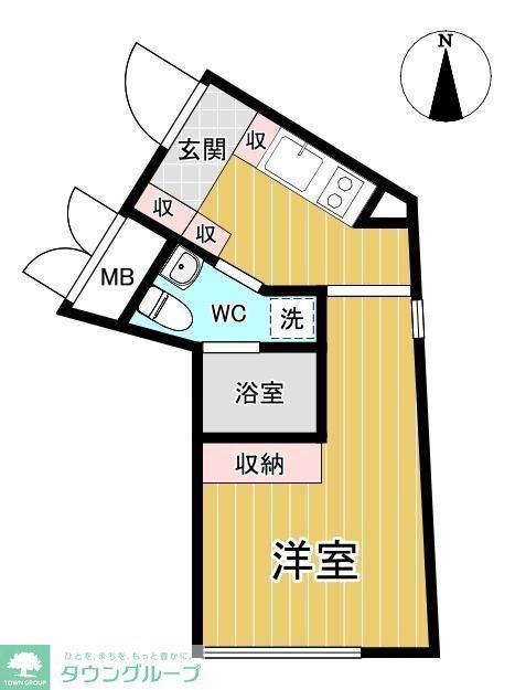 APRICOT 上野入谷(1K/2階)の間取り写真