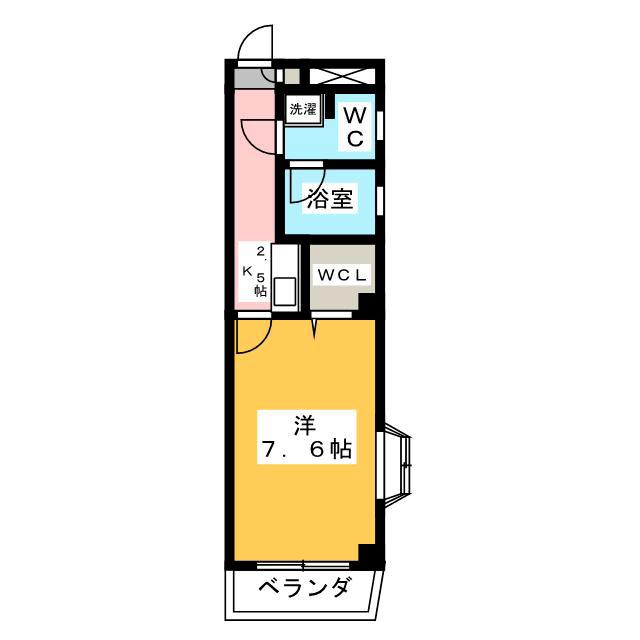 上石神井サンハイツII(1K/3階)の間取り写真
