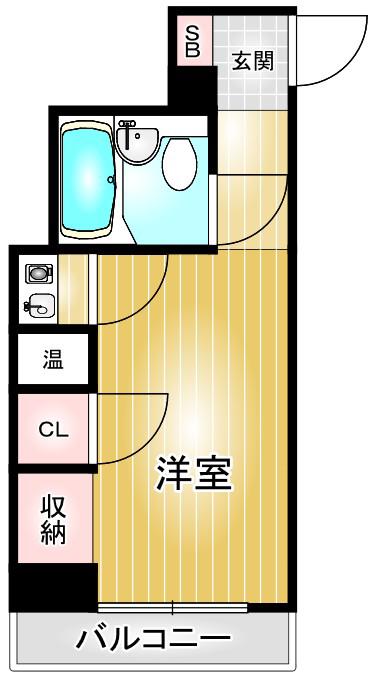 栄マンションN棟(ワンルーム/7階)の間取り写真