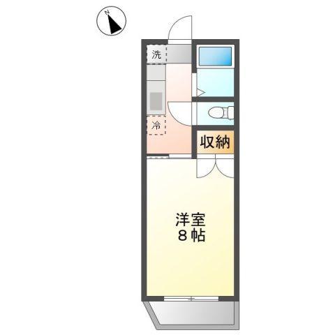 プレアール老松町II(1K/4階)の間取り写真