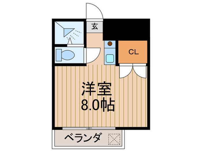 アチーブメントK(ワンルーム/1階)の間取り写真