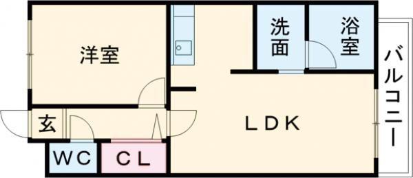 サンプリマ本山(1LDK/4階)の間取り写真