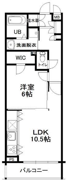 ソレイユ烏山(1LDK/2階)の間取り写真