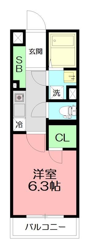 グランヒルズ(1K/3階)の間取り写真