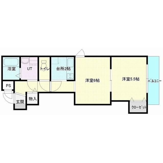アルルI(1LDK/4階)の間取り写真