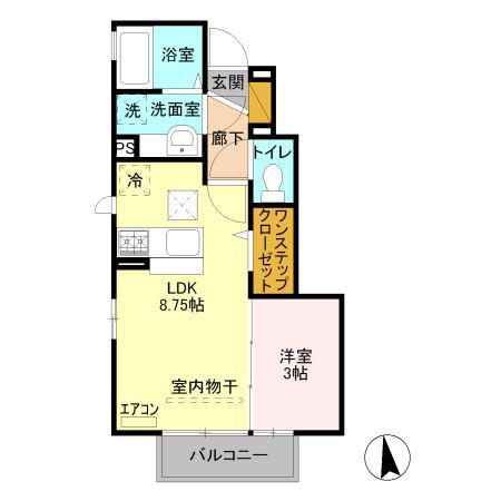 アムールC/ルミエールアムールC(1LDK/1階)の間取り写真