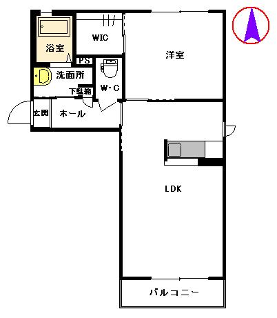 メゾン鬼木 (1LDK/2階)の間取り写真