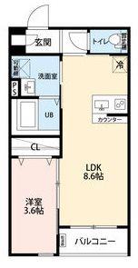 ROBOT HOME 本笠寺(1LDK/2階)の間取り写真