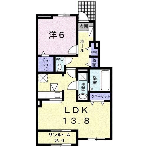 フォレスト・ヴィラI(1LDK/1階)の間取り写真