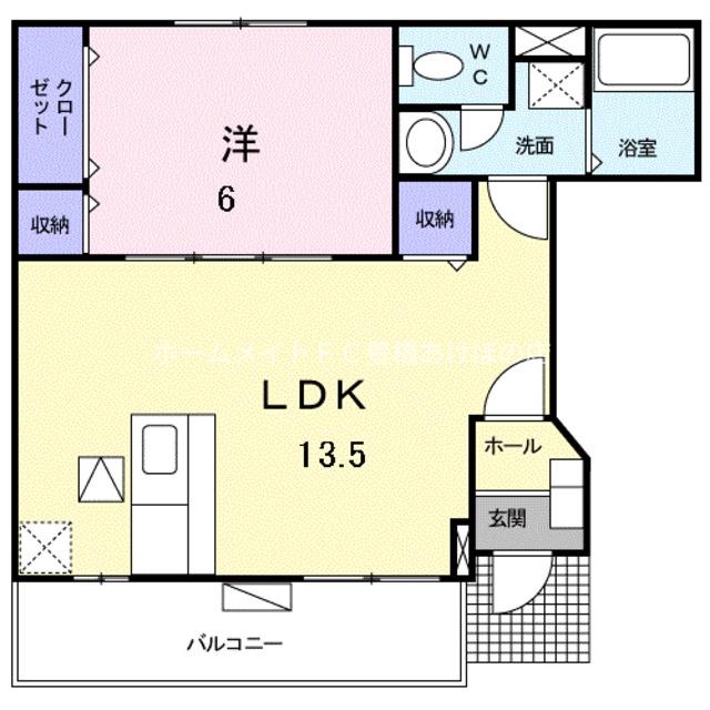 ブリアン・シー(1LDK/1階)の間取り写真