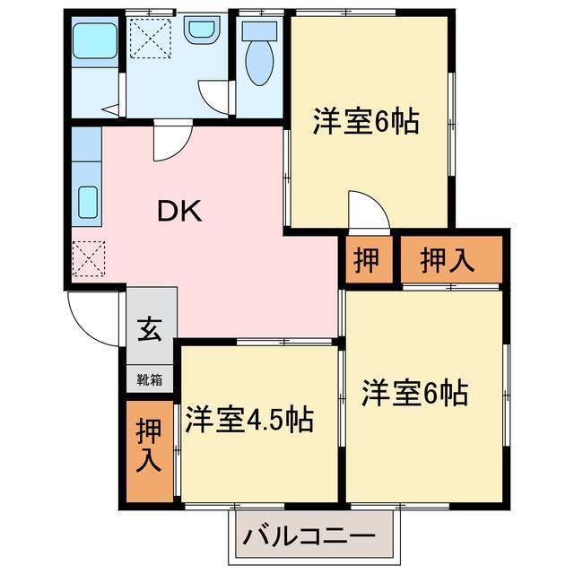 出口コーポ(3DK/1階)の間取り写真