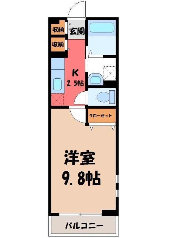ネオブローテ(1K/1階)の間取り写真