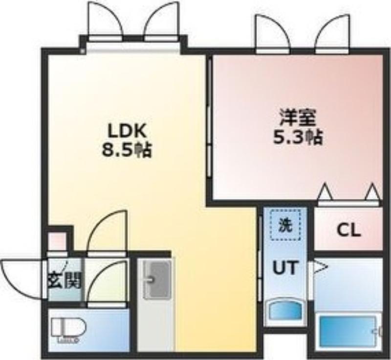 エスパニア札幌II (1LDK/3階)の間取り写真