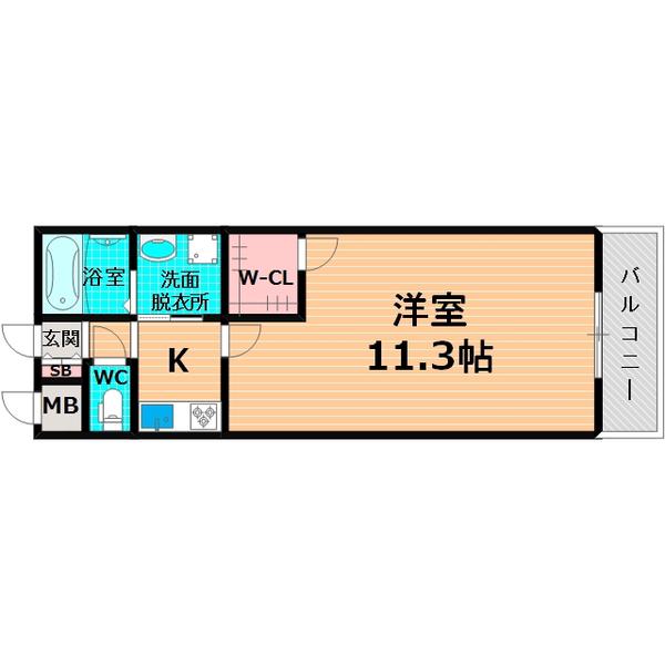 グレイスパルコート(1K/4階)の間取り写真