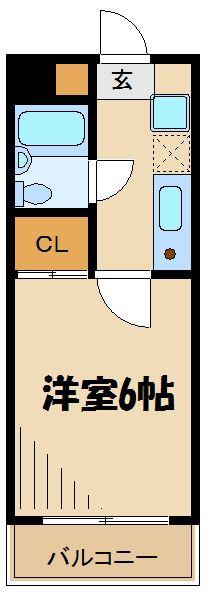 ラレーブ日野(1K/3階)の間取り写真