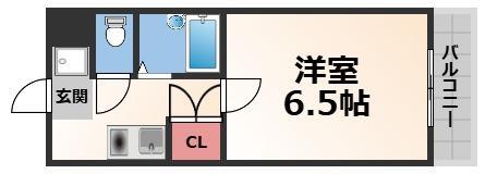 パトラK(1K/8階)の間取り写真