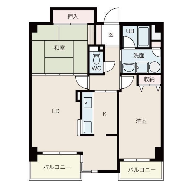プレステージII(2LDK/3階)の間取り写真