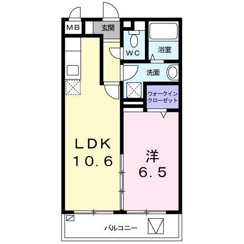 プリート カーサ イグサ(1LDK/1階)の間取り写真