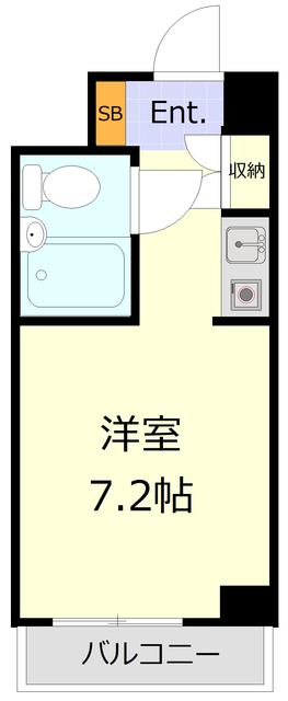 パークノヴァ横浜弐番館(ワンルーム/2階)の間取り写真