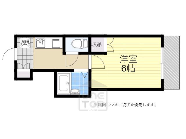 グリーンハウス緑地(1K/2階)の間取り写真