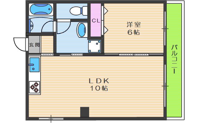 平和ハイツ(1LDK/2階)の間取り写真