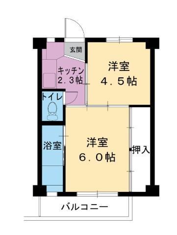 ビレッジハウス仁井田3号棟(2K/2階)の間取り写真