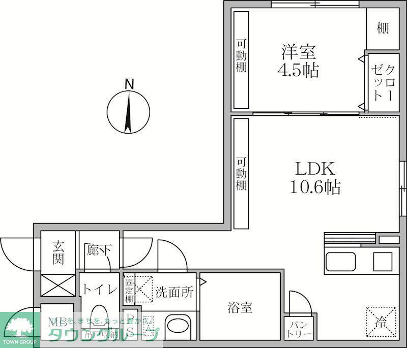 ラヴィエール大島&MEW(1LDK/4階)の間取り写真