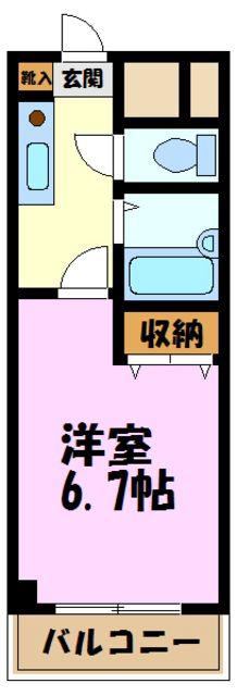 アスタリスク日吉(1K/2階)の間取り写真
