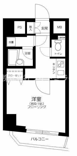 レガリアタワーレジデンス(1K/8階)の間取り写真