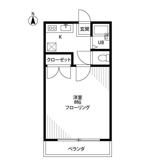 アムール湘南(1K/1階)の間取り写真